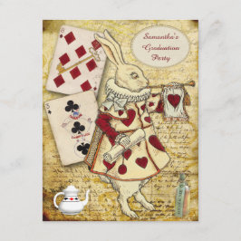 Vintage Graduiertengruppe Wonderland Rabbit Einladung