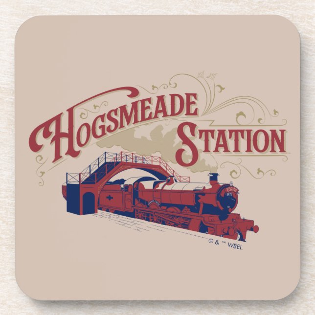 VINTAGE Grafik der HOGSMEADE-Station Getränkeuntersetzer (Vorderseite)