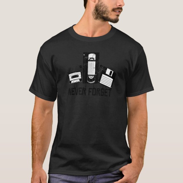 Vintage Grafikkassette VHS-Banddiskette T-Shirt (Vorderseite)