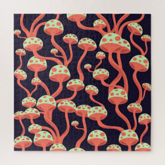 Vintage Grafikmushrooms Nahtloses Muster