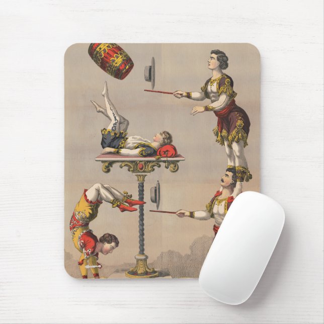 Vintage grafische Darstellung eines Akrobatischen  Mousepad (Mit Mouse)
