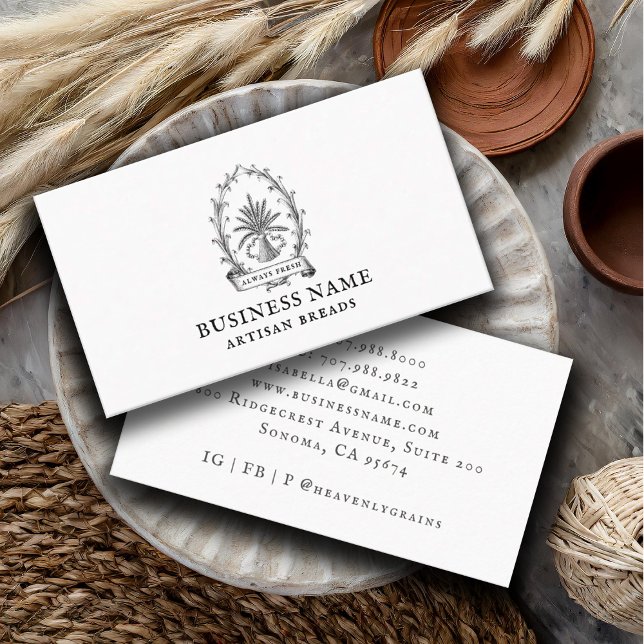 Vintage Grain Sack Brot Bakery Business Card Visitenkarte (Von Creator hochgeladen)
