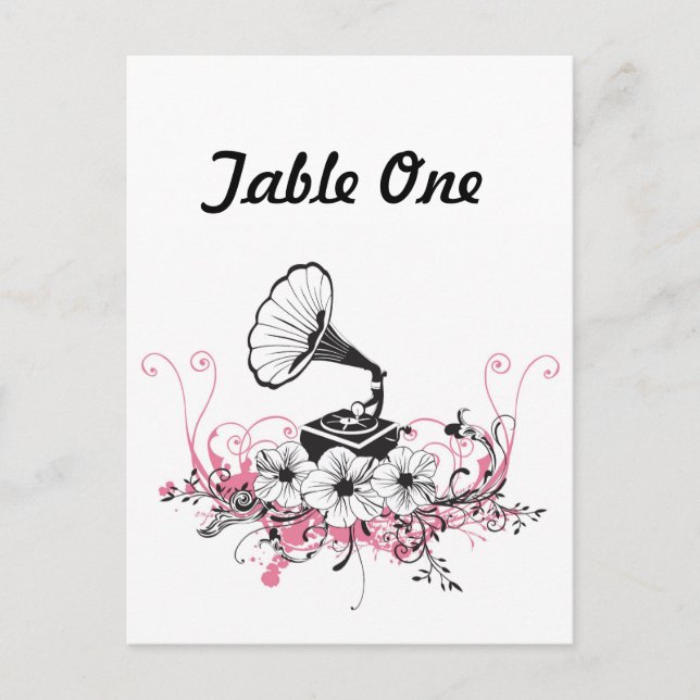 Vintage Grammophon Postkarte (Vorderseite)