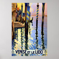 Vintage Grand Canal Venice Italy Travel Poster