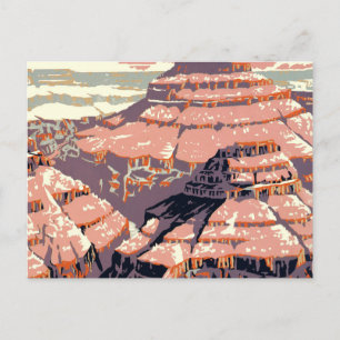 Vintage Grand Canyon National Park WPA Poster Art Postkarte