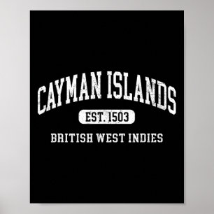 Vintage Grand Cayman Islands Est 1503 Urlaubs-Souv Poster