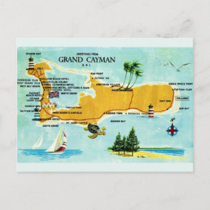 Vintage Grand Cayman Karte