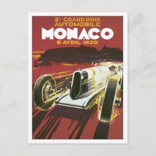 Vintage Grand Prix Monaco Postkarte