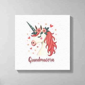 Vintage Grandmacorn Einhorn Floral Geburtstag Oma Leinwanddruck