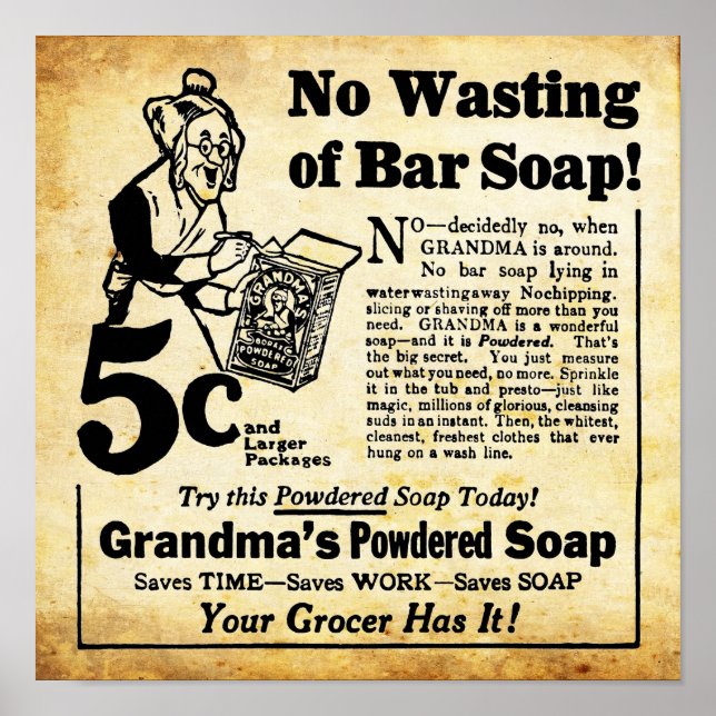 Vintage Grandmas Seifenpulver Poster (Vorne)