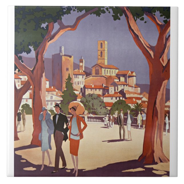 Vintage Grasse Sommer Kunst Fliese (Vorderseite)
