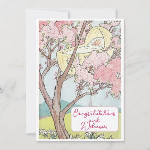 Vintage-Gratulation zur Geburt eines neuen Babys -