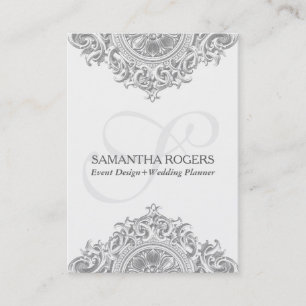 Vintage graue Blumendekoration Visitenkarte