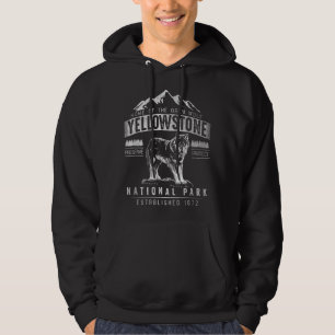 Vintage Grauer Wolf Yellowstone Nationalpark Hoodie