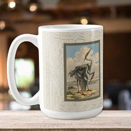 Vintage Graureiher Dramatische Ornithologie Vogel Kaffeetasse