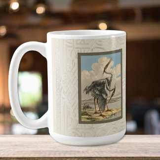 Vintage Graureiher Dramatische Ornithologie Vogel Kaffeetasse