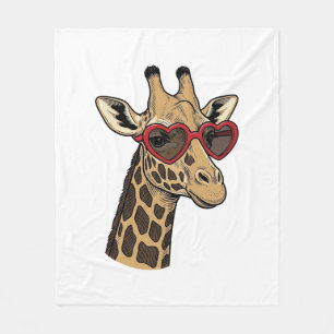 Vintage gravierte Giraffe Herz Sonnenbrille Design Fleecedecke