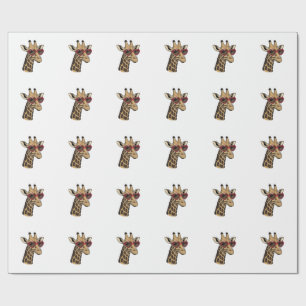 Vintage gravierte Giraffe Herz Sonnenbrille Design Geschenkpapier