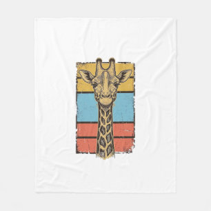 Vintage gravierte Giraffe Retro-Streifen-Shirt-Des Fleecedecke