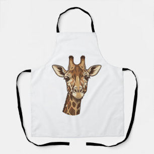 Vintage gravierter Giraffen-Kopf-Vektordesign_1 Schürze