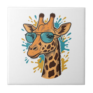 Vintage graviertes cooles Giraffen-Sonnenbrillen-S Fliese