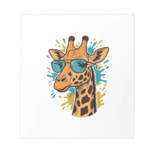 Vintage graviertes cooles Giraffen-Sonnenbrillen-S Notizblock