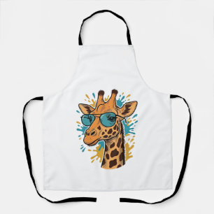 Vintage graviertes cooles Giraffen-Sonnenbrillen-S Schürze