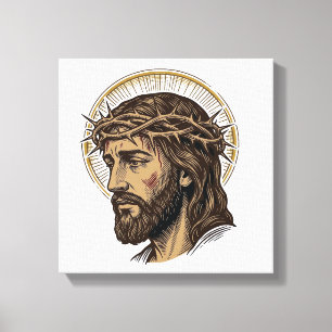 Vintage graviertes Crown of Thorns Portrait-Shirt_ Leinwanddruck