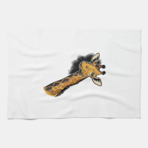 Vintage graviertes süßes Giraffen-Shirt-Design_1 Geschirrtuch