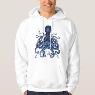 Vintage Gravur, Kraken, Nautik Hoodie