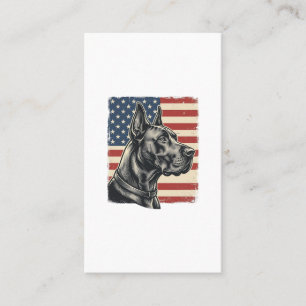Vintage Great Dane patriotische Flagge Vektor Desi Visitenkarte