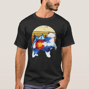 Vintage Great Pyrenees Hund Colorado Flagge Sonnen T-Shirt