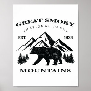 Vintage Great Smoky Mountains National Park Kinder Poster