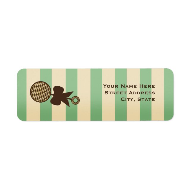 Vintage Green Baby Dusche Rattle & Stripes (Vorne)