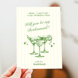 Vintage Green Bridesmaid-Vorschlagskarte Einladung