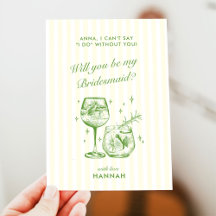 Vintage Green Bridesmaid-Vorschlagskarte