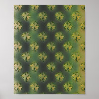 Vintage Green, grey and orange shamrock St. Patric