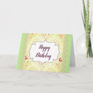 Vintage Green Happy Birthday Grußkarte Karte