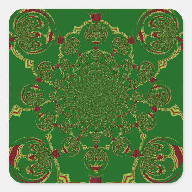 Vintage Green Quadratischer Aufkleber (Vorderseite)