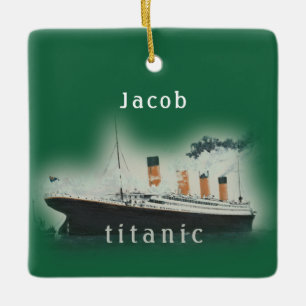 Vintage Green Titanic Weihnachten Keramikornament