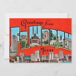 Vintage Greeting Fort Worth TX 5x7 Big Postcard Dankeskarte
