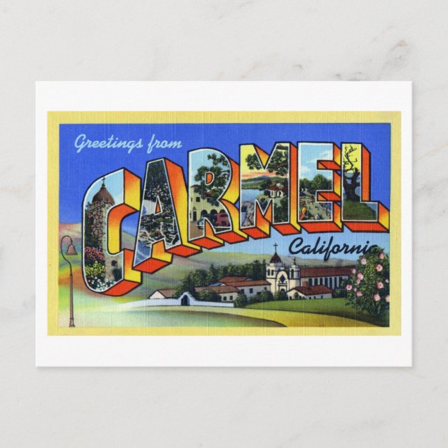 Vintage Greetings from Carmel, California Postkarte (Vorderseite)