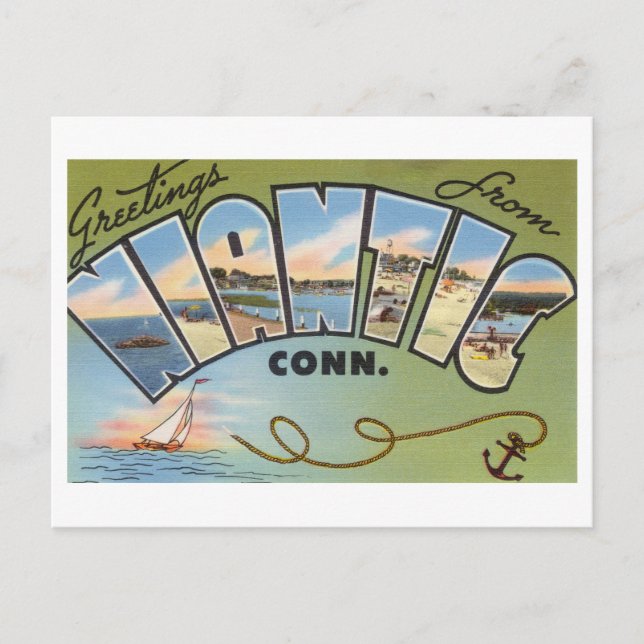 Vintage Greetings from Niantic, Connecticut Postkarte (Vorderseite)