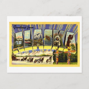 Vintage Greetings von Alaska Postkarte