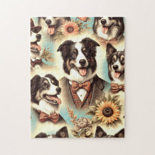 Vintage Grenz-Collie-Luustration