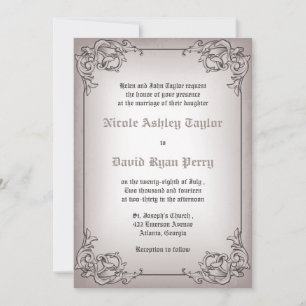 Vintage Grenzhochzeit Einladung