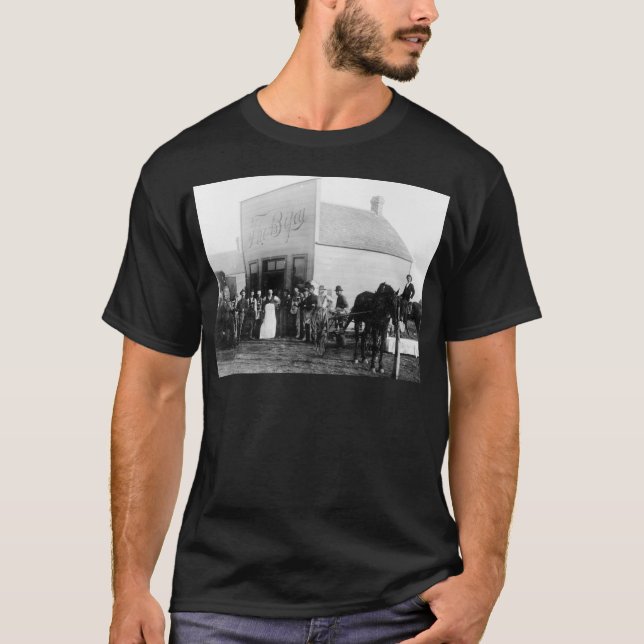 Vintage Grenzstadtalter Zeit-Saal T-Shirt (Vorderseite)
