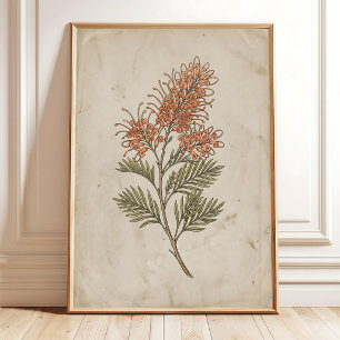 Vintage Grevillea Boho Farmhouse Wandkunst Poster