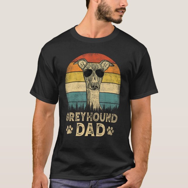 Vintage Greyhound Dad Dog  Father s Day Tee (Vorderseite)