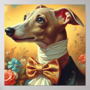 Vintage Greyhound-Dog-Malerei Poster